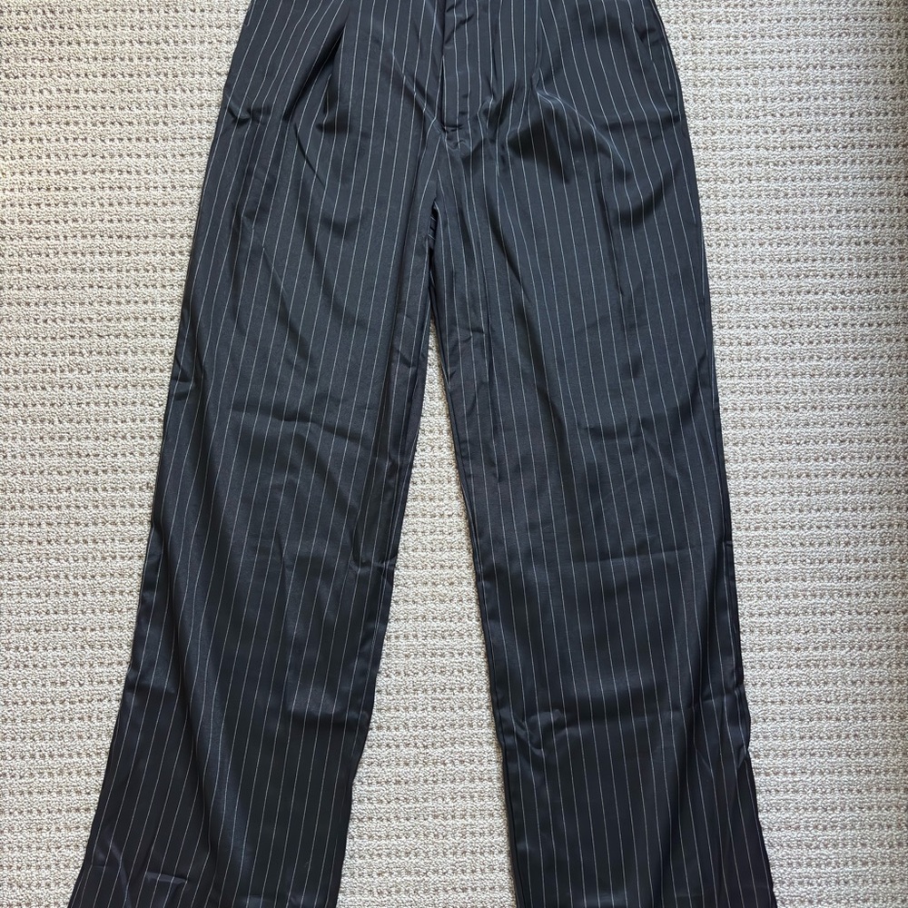 Vintage Black Pinstripe Men's Dress Pants
